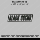 Black Cosmo V2 Embroidery File 4 size