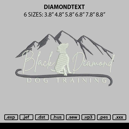 Diamondtext 0704 Embroidery File 6 sizes