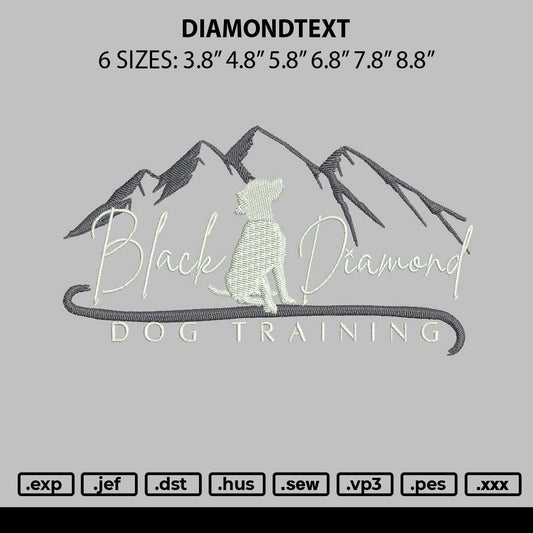 Diamondtext 0704 Embroidery File 6 sizes