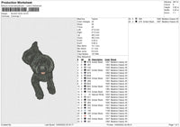 Black Dog Embroidery File 4 size