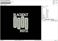 Blackout Embroidery File 6 sizes