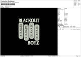 Blackout Embroidery File 6 sizes