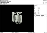 Blackout Embroidery File 6 sizes