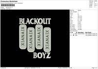 Blackout Embroidery File 6 sizes