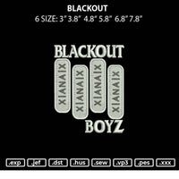 Blackout Embroidery File 6 sizes