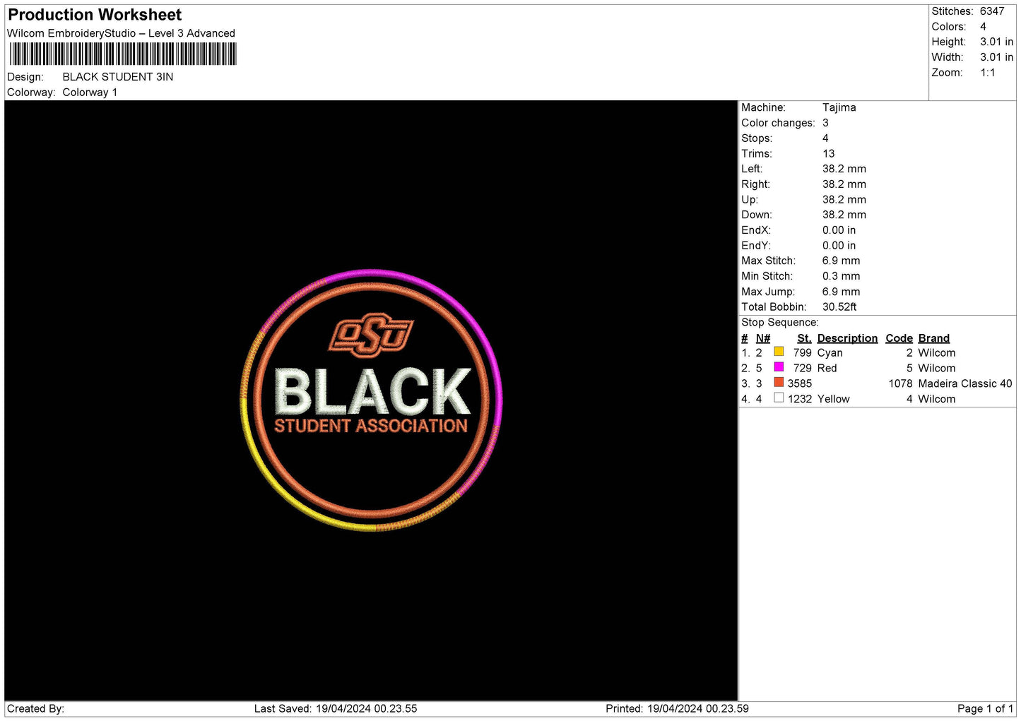 Blackcircle02 Embroidery File 6 sizes