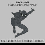Black Spider Embroidery File 6 sizes
