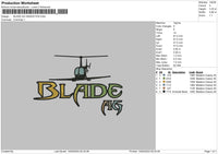 Bladetext 1305 Embroidery File 6 sizes