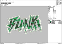 Blankatext Embroidery File 6 sizes