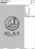 Blastext Embroidery File 6 sizes