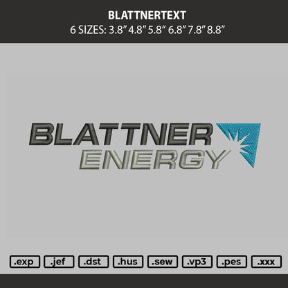 Blattnertext Embroidery Machine Design File 6 sizes