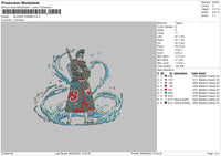 Blazing Kisame Embroidery File 4 size