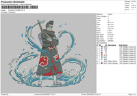 Blazing Kisame Embroidery File 4 size