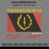 Black American Heritage Flag Embroidery File 8 size