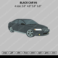 Black Car V6 Embroidery File 4 size