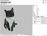 Black Cat Embroidery File 4 size