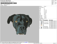 Black Dog Head Embroidery File 4 size