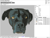 Black Dog Head Embroidery File 4 size