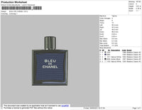 Blue De Chanel Embroidery File 4 size