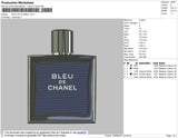 Blue De Chanel Embroidery File 4 size