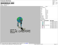 Blue Dreams Embroidery File 4 size