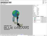 Blue Dreams Embroidery File 4 size