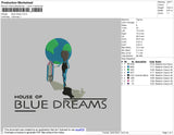 Blue Dreams Embroidery File 4 size