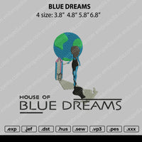 Blue Dreams Embroidery File 4 size