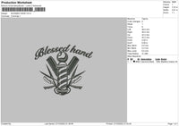 Blessed Hand Embroidery File 6 sizes