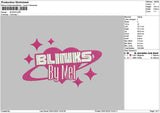 Blinkstext Embroidery File 6 sizes