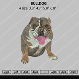 Bulldog Embroidery File 4 size