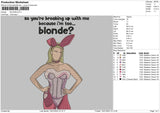 Blonde Embroidery File 4 size