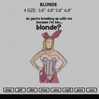 Blonde Embroidery File 4 size