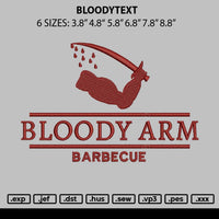 Bloodytext Embroidery File 6 sizes
