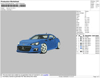 Blue Car V2 Embroidery File 4 size