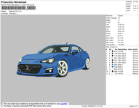 Blue Car V2 Embroidery File 4 size