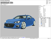 Blue Car V2 Embroidery File 4 size