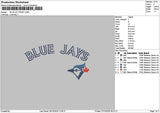Bluetext Jays Embroidery File 6 sizes