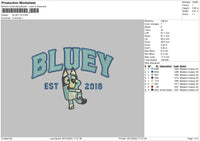 Dog Blue V5 Embroidery File 6 sizes