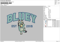 Dog Blue V5 Embroidery File 6 sizes