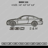 BMW 330 Embroidery File 4 size