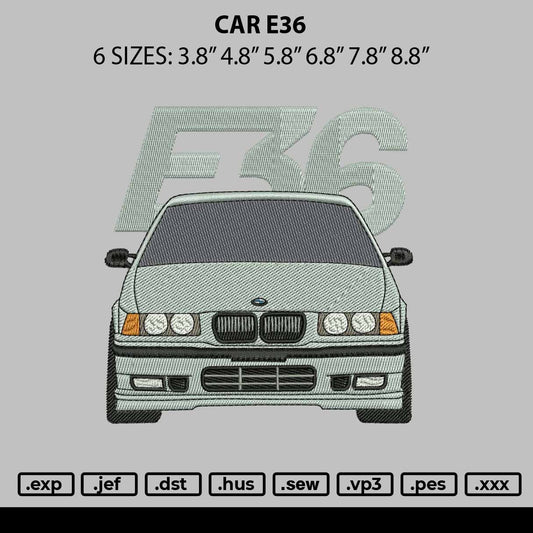 Car E36 Embroidery File 6 sizes