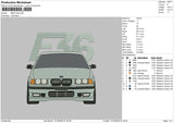 Car E36 Embroidery File 6 sizes
