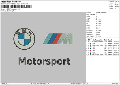 Bmwtext Embroidery File 6 sizes