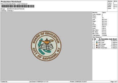Boardcircle Embroidery File 6 sizes