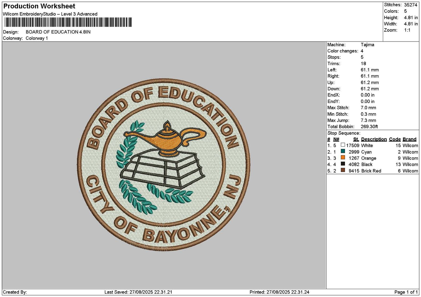 Boardcircle Embroidery File 6 sizes