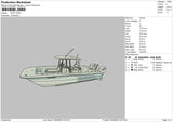 Boat Embroidery File 5 sizes