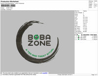 Boba Zone Embroidery File 4 size