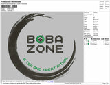 Boba Zone Embroidery File 4 size