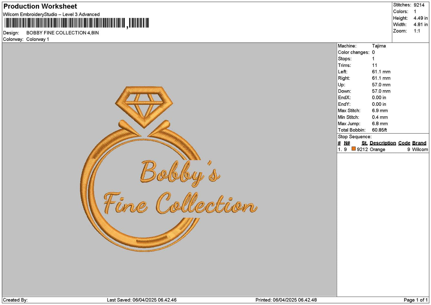 Bobbytext Embroidery File 6 sizes